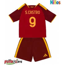 Camiseta AS Roma Santiago Castro #9 Primera Equipación para niños 2026-27 manga corta (+ pantalones cortos)